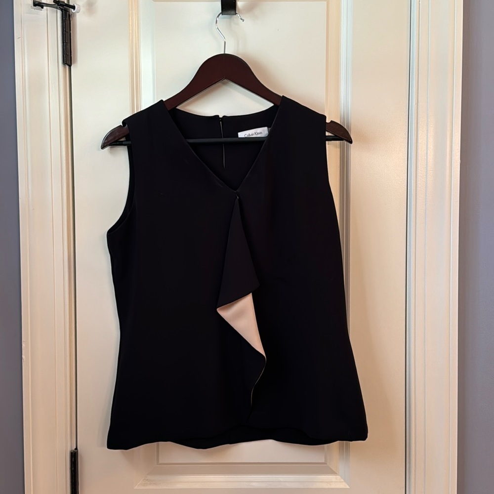 Calvin Klein ruffle front tank